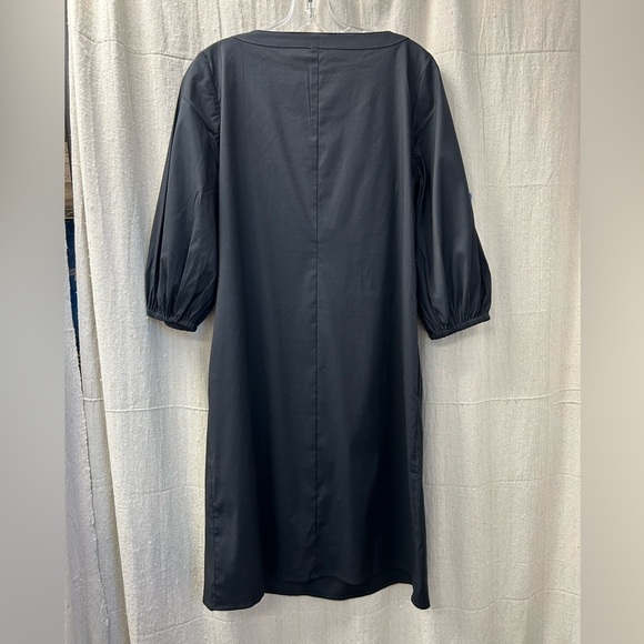 CHICO’S / NWT/ 3/4-Sleeve Poplin Black Shirt Dress/ Size - Picture 4 of 12